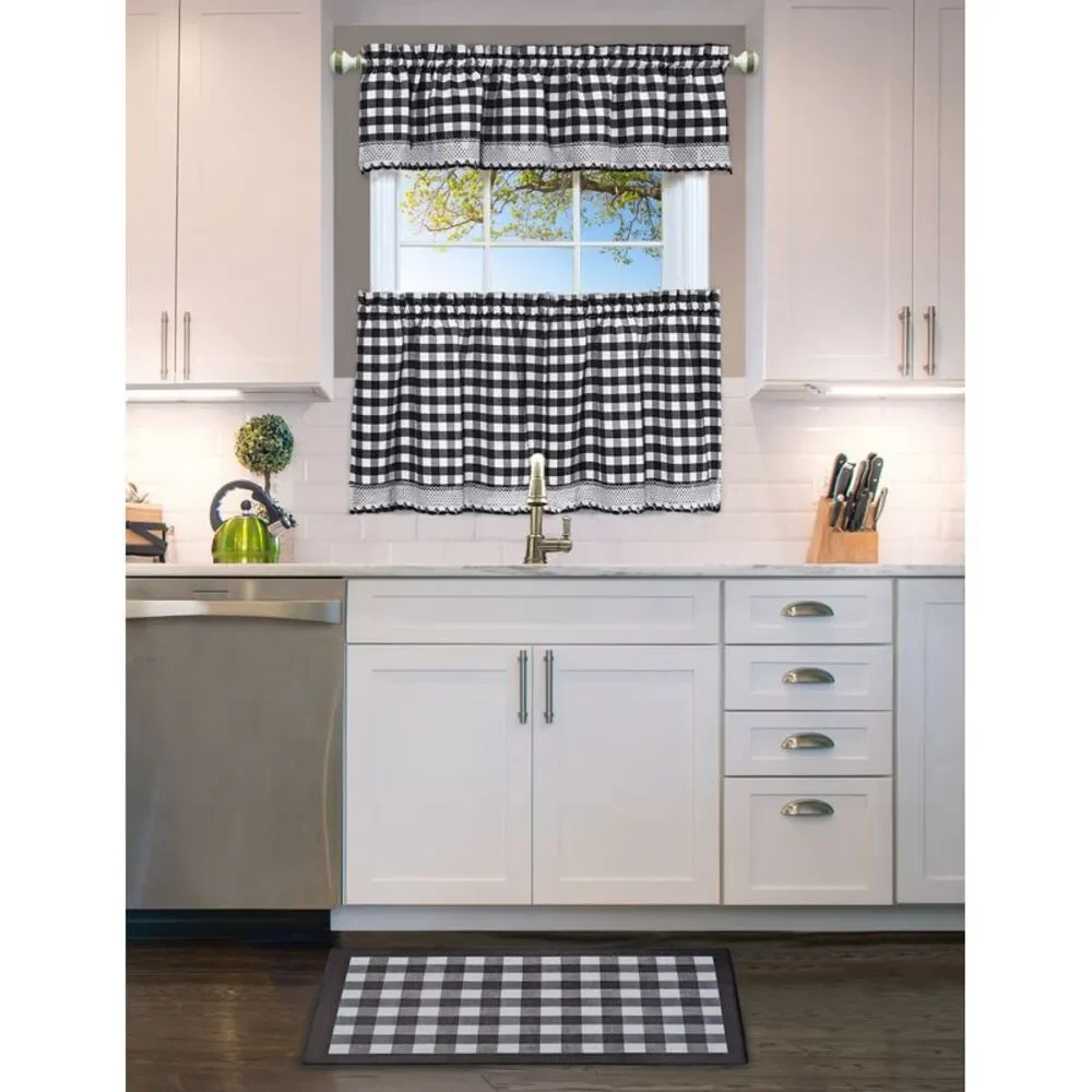 PowerSellerUSA Plaid Anti Fatigue Mat, Non Slip Textured Buffalo Comfort